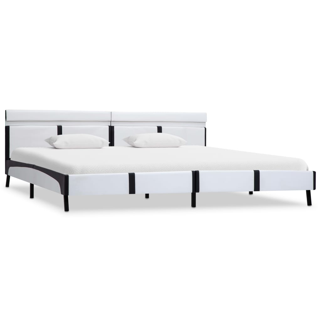 Bedframe met LED kunstleer wit 180x200 cm is nu te koop bij PeponiXL, paradijselijk wonen!