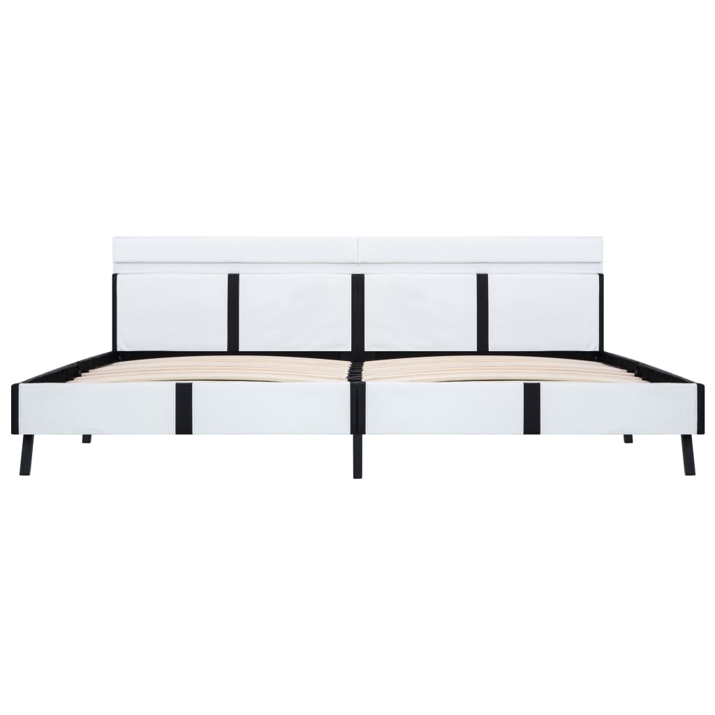 Bedframe met LED kunstleer wit 180x200 cm is nu te koop bij PeponiXL, paradijselijk wonen!