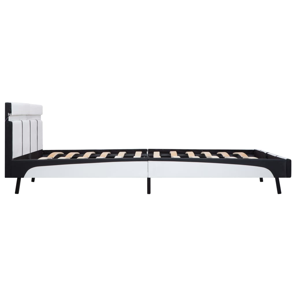 Bedframe met LED kunstleer wit 180x200 cm is nu te koop bij PeponiXL, paradijselijk wonen!