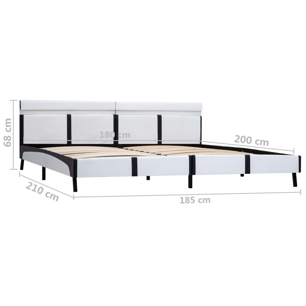 Bedframe met LED kunstleer wit 180x200 cm is nu te koop bij PeponiXL, paradijselijk wonen!