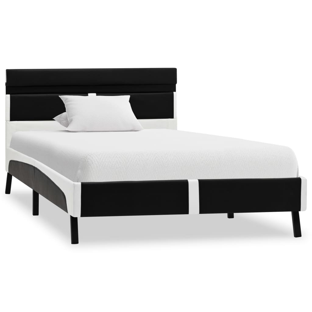Bedframe met LED kunstleer zwart 90x200 cm is nu te koop bij PeponiXL, paradijselijk wonen!