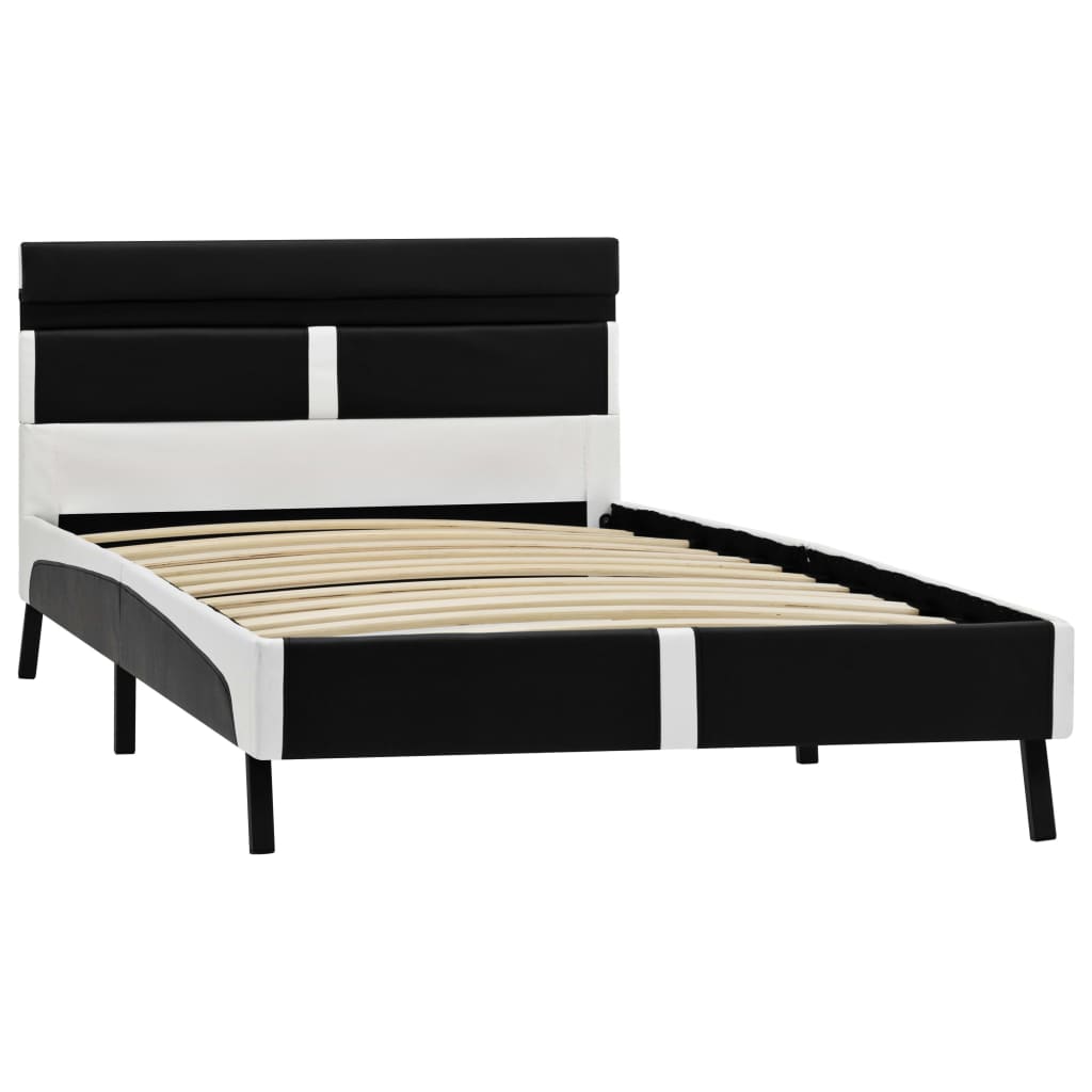 Bedframe met LED kunstleer zwart 90x200 cm is nu te koop bij PeponiXL, paradijselijk wonen!