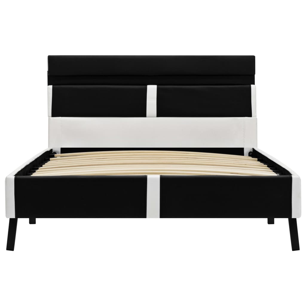 Bedframe met LED kunstleer zwart 90x200 cm is nu te koop bij PeponiXL, paradijselijk wonen!