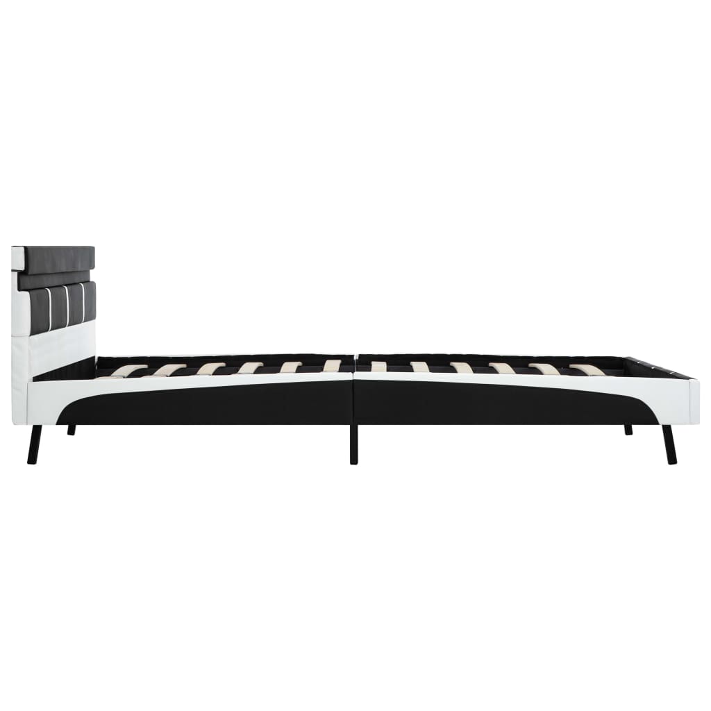Bedframe met LED kunstleer zwart 120x200 cm is nu te koop bij PeponiXL, paradijselijk wonen!