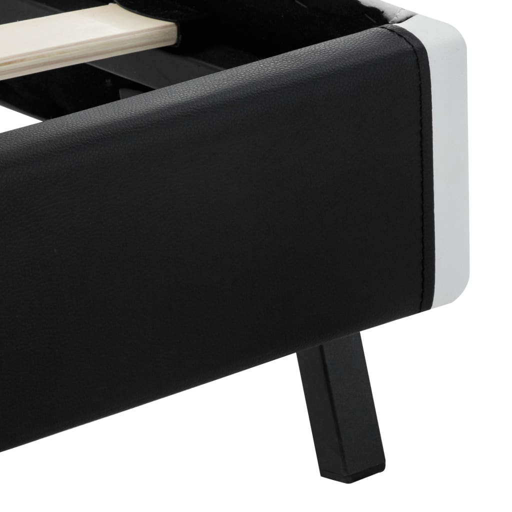Bedframe met LED kunstleer zwart 120x200 cm is nu te koop bij PeponiXL, paradijselijk wonen!
