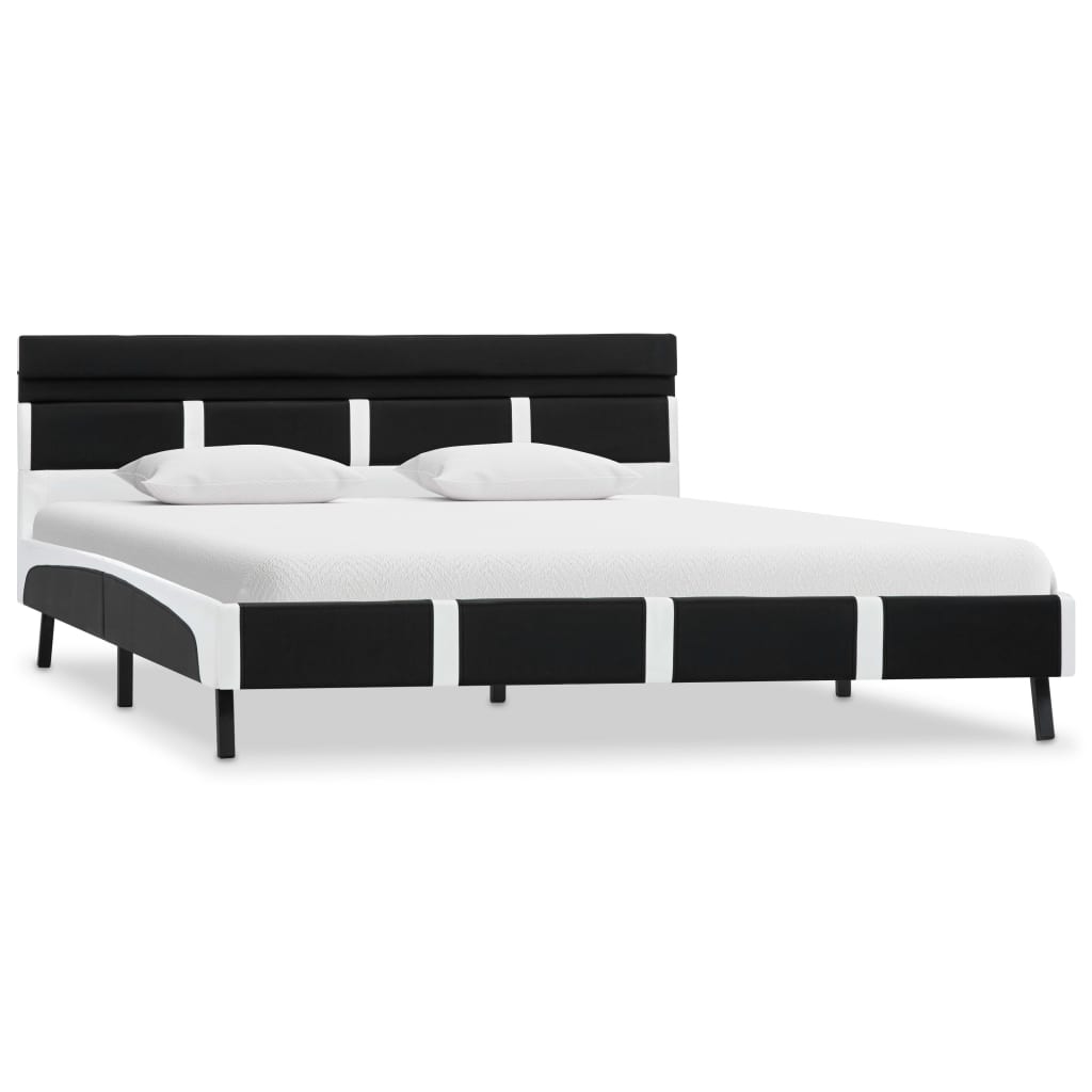 Bedframe met LED kunstleer zwart 140x200 cm is nu te koop bij PeponiXL, paradijselijk wonen!