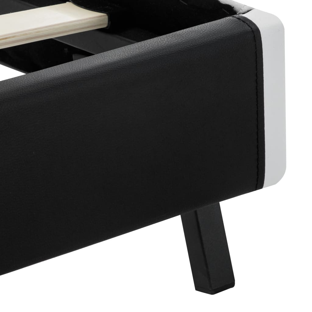 Bedframe met LED kunstleer zwart 140x200 cm is nu te koop bij PeponiXL, paradijselijk wonen!