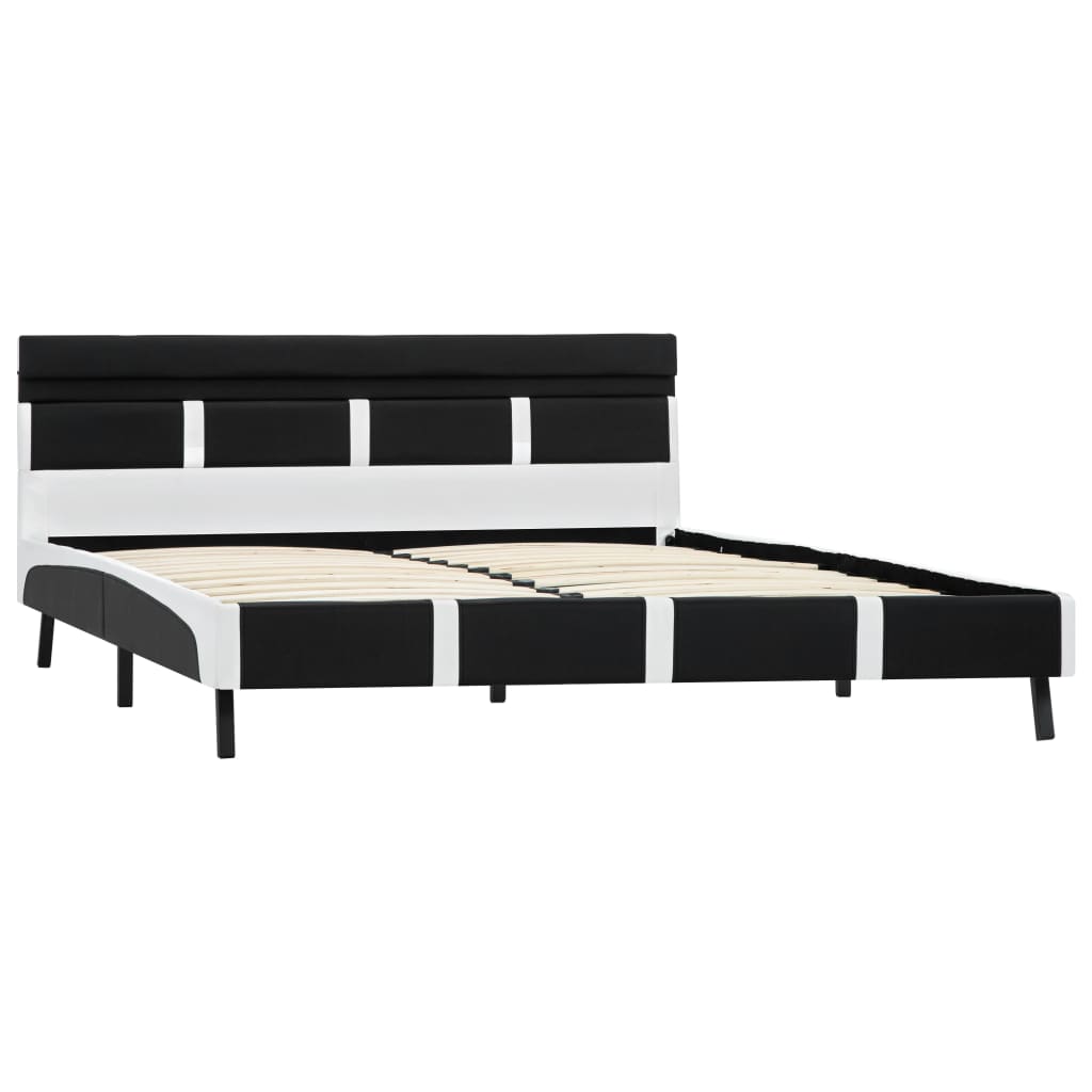Bedframe met LED kunstleer zwart 160x200 cm is nu te koop bij PeponiXL, paradijselijk wonen!