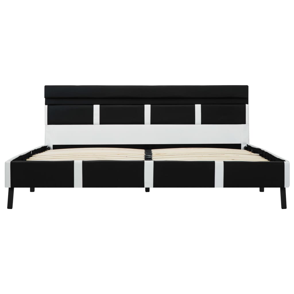 Bedframe met LED kunstleer zwart 160x200 cm is nu te koop bij PeponiXL, paradijselijk wonen!