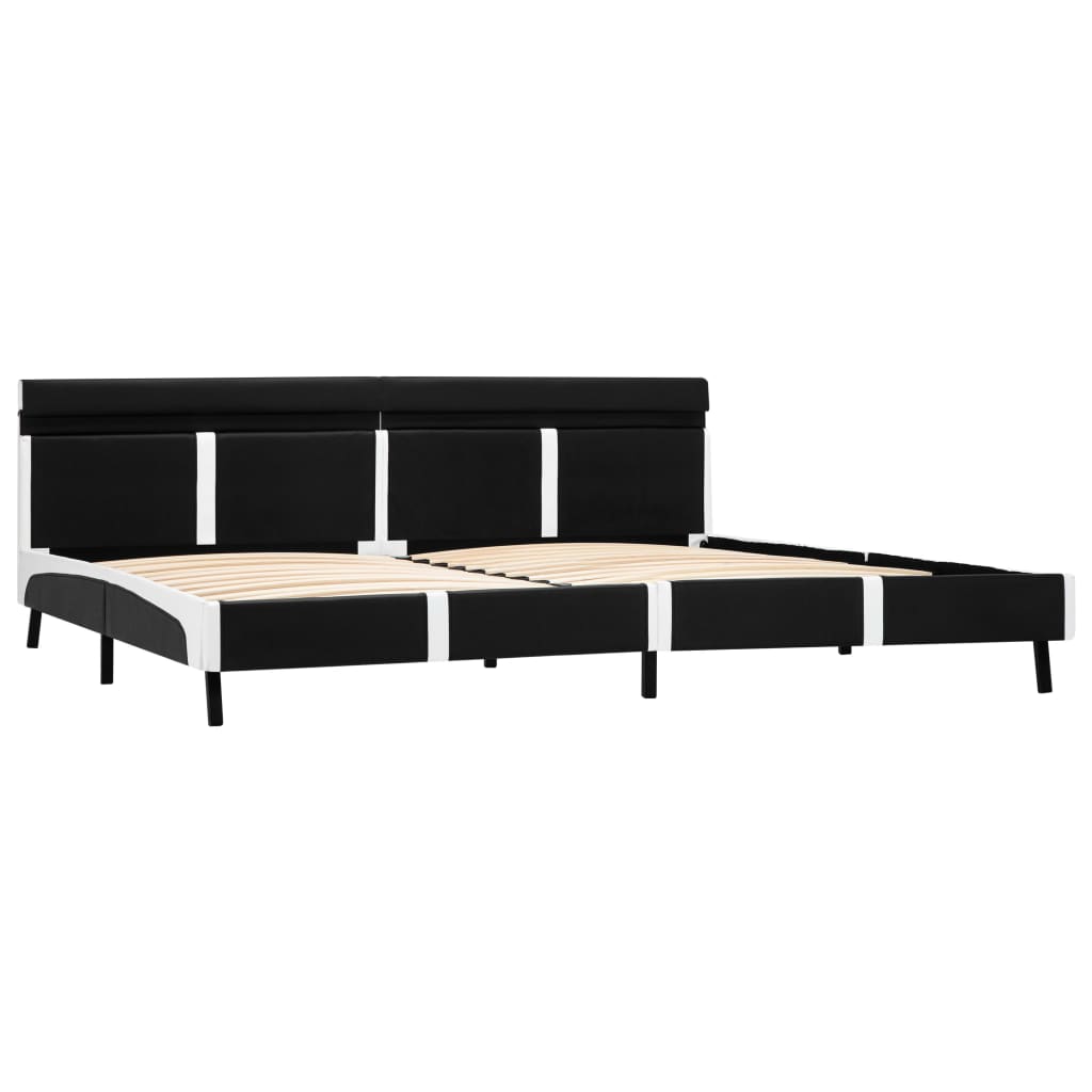 Bedframe met LED kunstleer zwart 180x200 cm is nu te koop bij PeponiXL, paradijselijk wonen!