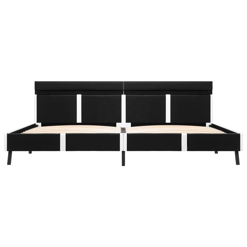 Bedframe met LED kunstleer zwart 180x200 cm is nu te koop bij PeponiXL, paradijselijk wonen!