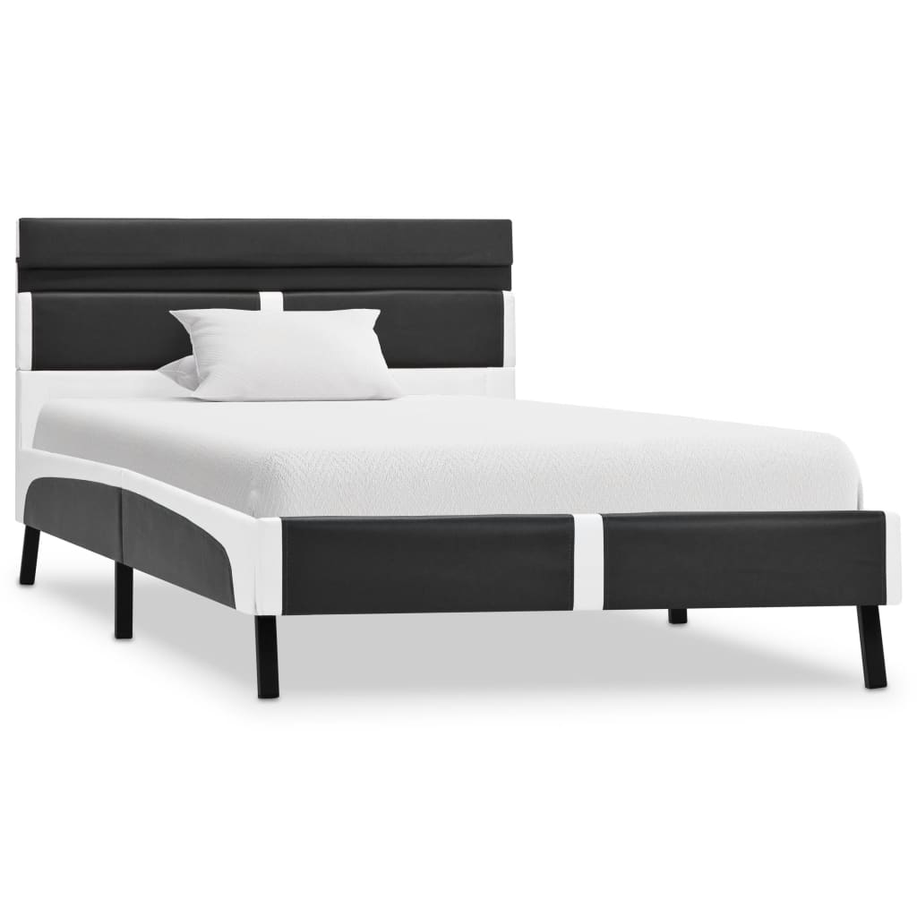 Bedframe met LED kunstleer grijs 90x200 cm is nu te koop bij PeponiXL, paradijselijk wonen!