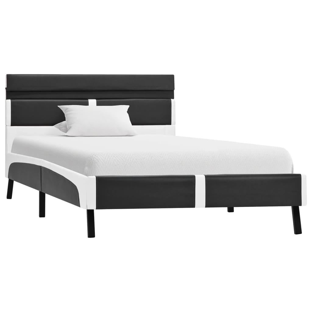 Bedframe met LED kunstleer grijs 90x200 cm is nu te koop bij PeponiXL, paradijselijk wonen!