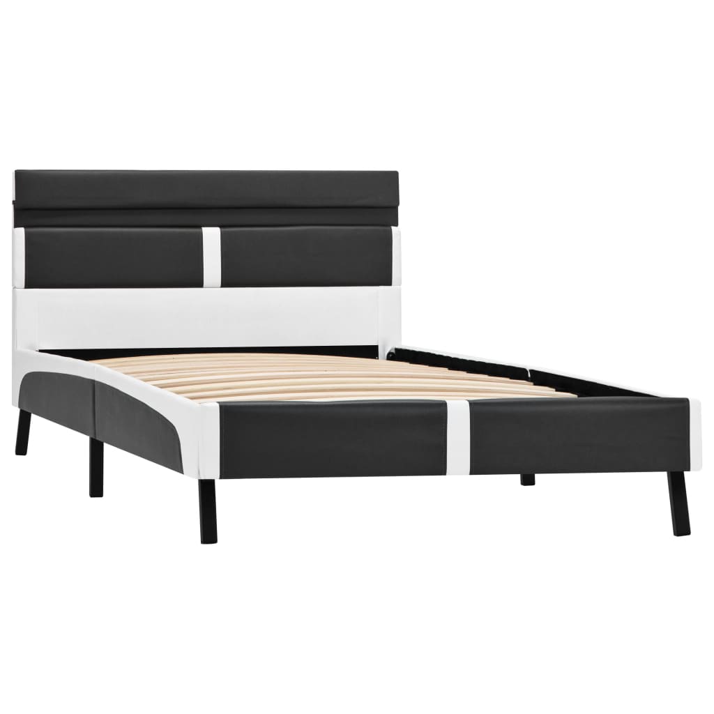 Bedframe met LED kunstleer grijs 90x200 cm is nu te koop bij PeponiXL, paradijselijk wonen!