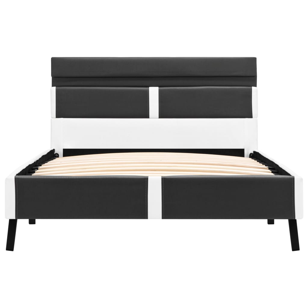 Bedframe met LED kunstleer grijs 90x200 cm is nu te koop bij PeponiXL, paradijselijk wonen!