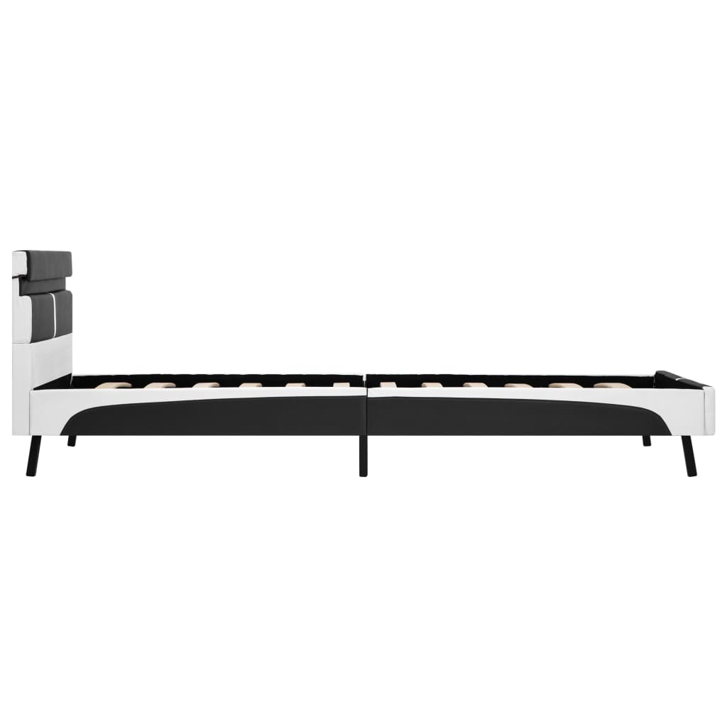 Bedframe met LED kunstleer grijs 90x200 cm is nu te koop bij PeponiXL, paradijselijk wonen!