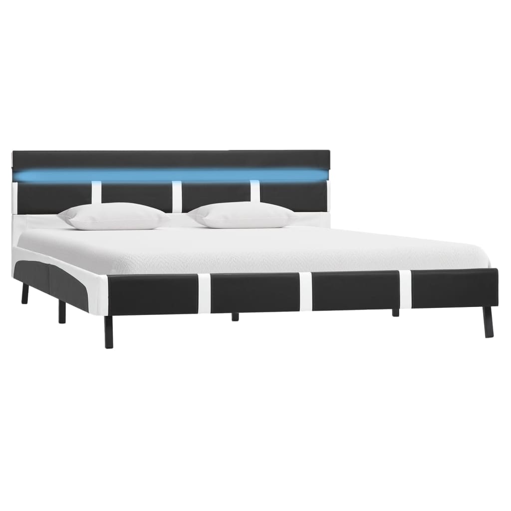 Bedframe met LED kunstleer grijs 120x200 cm is nu te koop bij PeponiXL, paradijselijk wonen!