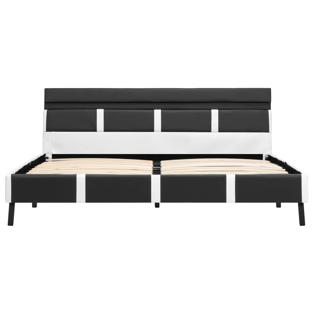 Bedframe met LED kunstleer grijs 160x200 cm is nu te koop bij PeponiXL, paradijselijk wonen!