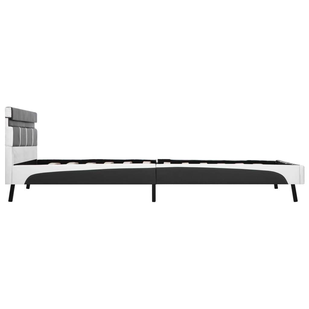Bedframe met LED kunstleer grijs 160x200 cm is nu te koop bij PeponiXL, paradijselijk wonen!