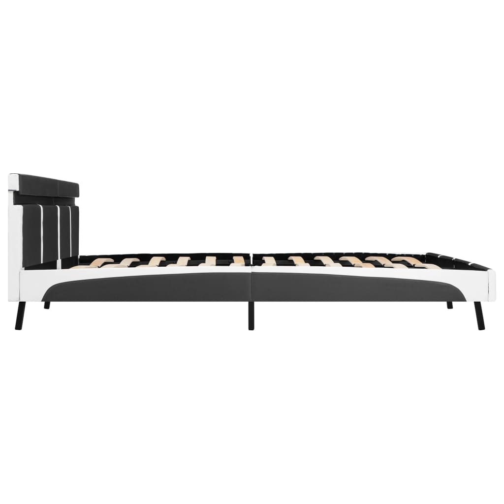 Bedframe met LED kunstleer grijs 180x200 cm is nu te koop bij PeponiXL, paradijselijk wonen!