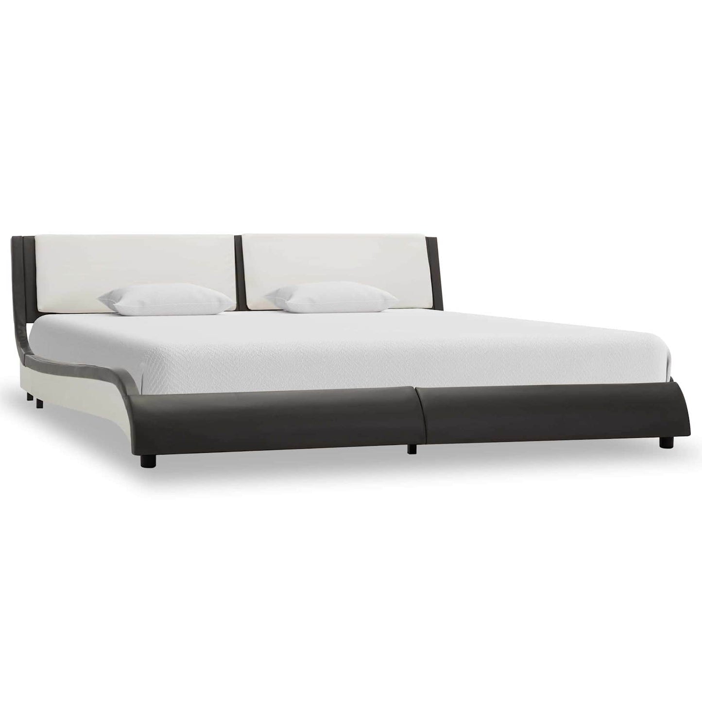 Bedframe Grijs en wit 160 x 200 cm Kunstleer is nu te koop bij PeponiXL, paradijselijk wonen!