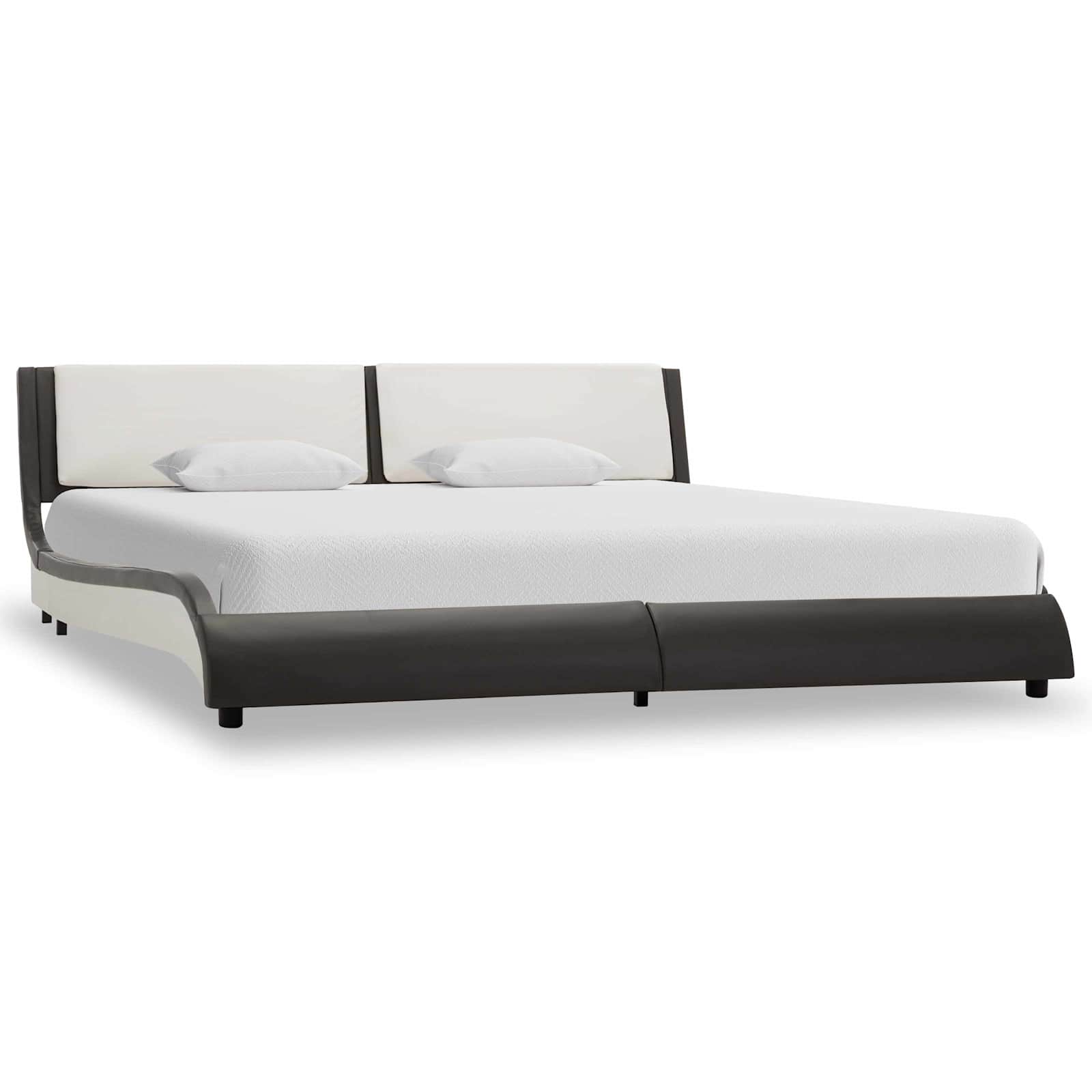 Bedframe Grijs en wit 160 x 200 cm Kunstleer is nu te koop bij PeponiXL, paradijselijk wonen!
