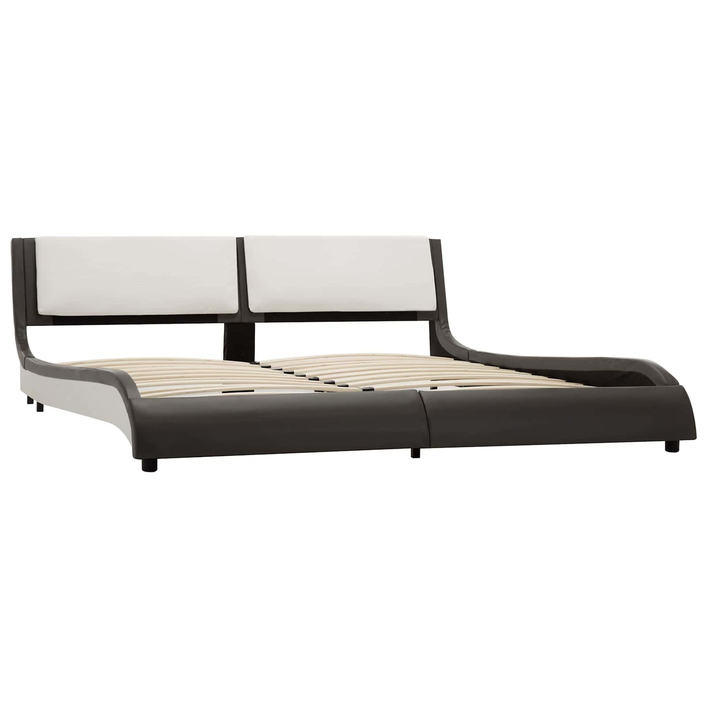 Bedframe Grijs en wit 160 x 200 cm Kunstleer is nu te koop bij PeponiXL, paradijselijk wonen!