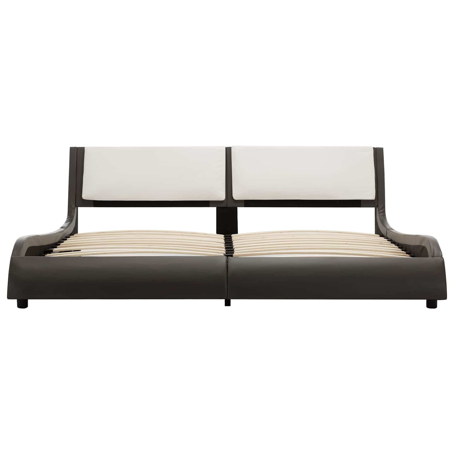 Bedframe Grijs en wit 160 x 200 cm Kunstleer is nu te koop bij PeponiXL, paradijselijk wonen!