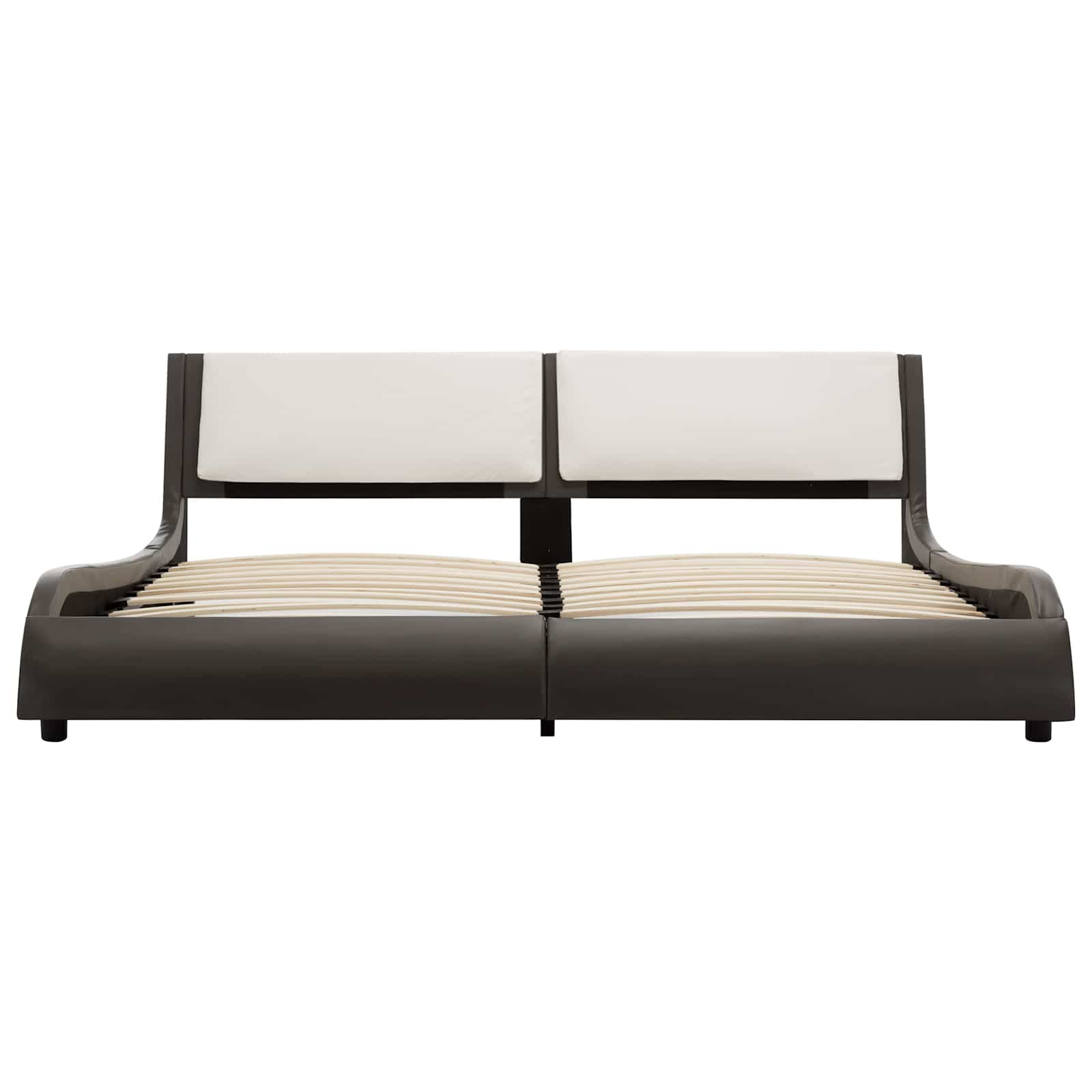 Bedframe Grijs en wit 160 x 200 cm Kunstleer is nu te koop bij PeponiXL, paradijselijk wonen!