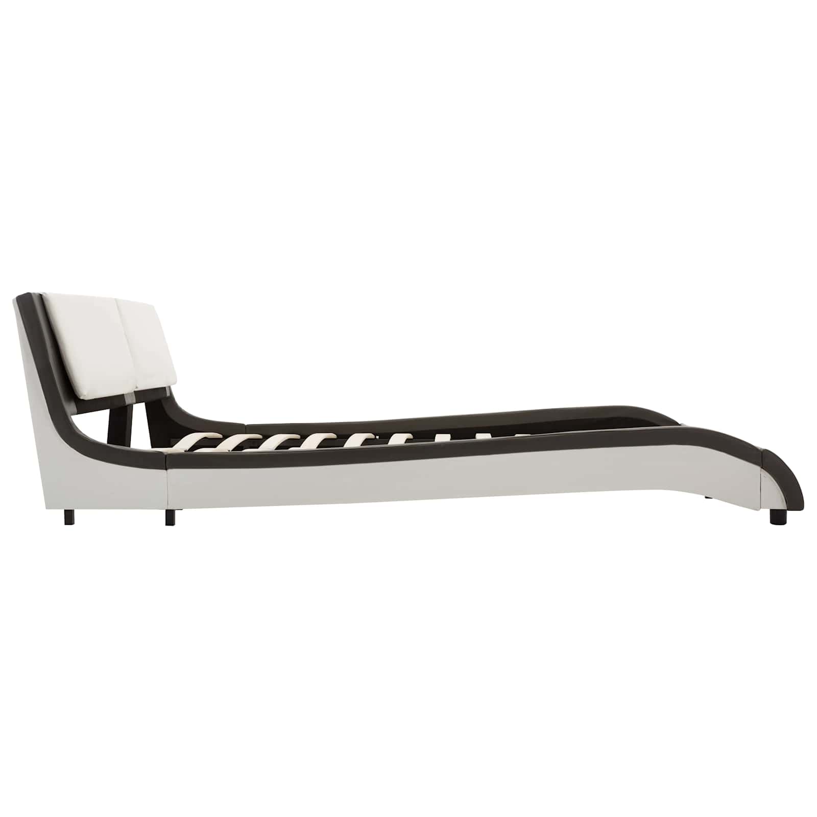 Bedframe Grijs en wit 160 x 200 cm Kunstleer is nu te koop bij PeponiXL, paradijselijk wonen!