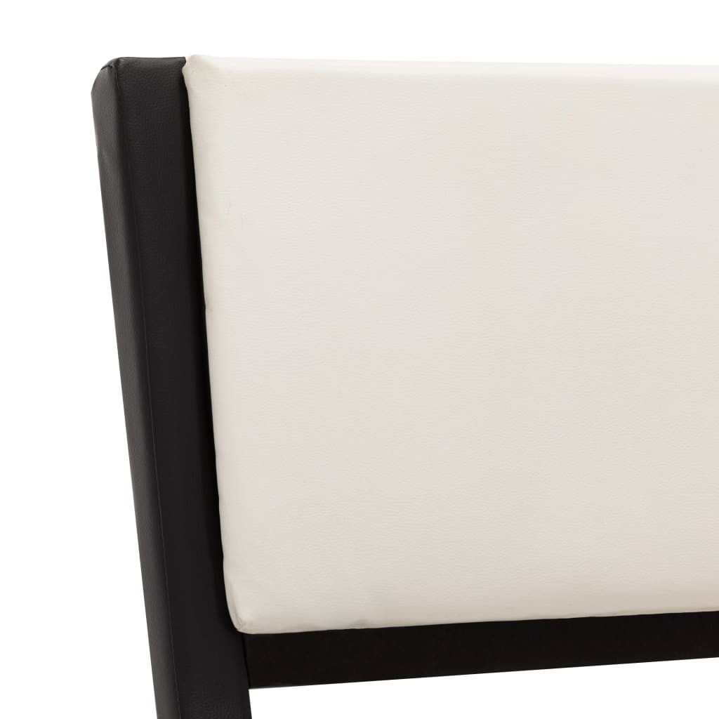 Bedframe met LED kunstleer zwart en wit 180x200 cm is nu te koop bij PeponiXL, paradijselijk wonen!