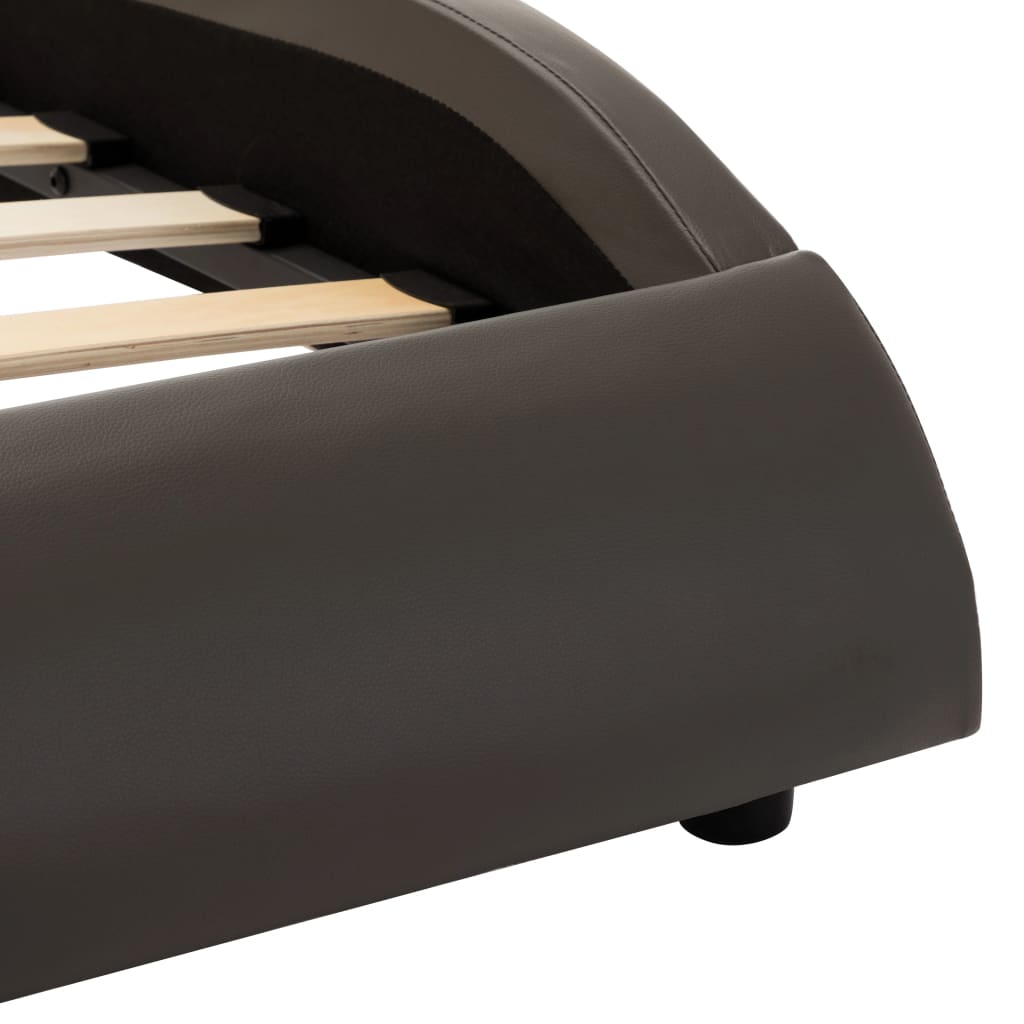 Bedframe met LED kunstleer grijs en wit 90x200 cm is nu te koop bij PeponiXL, paradijselijk wonen!