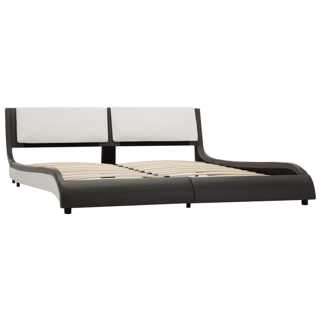 Bedframe met LED kunstleer grijs en wit 180x200 cm is nu te koop bij PeponiXL, paradijselijk wonen!