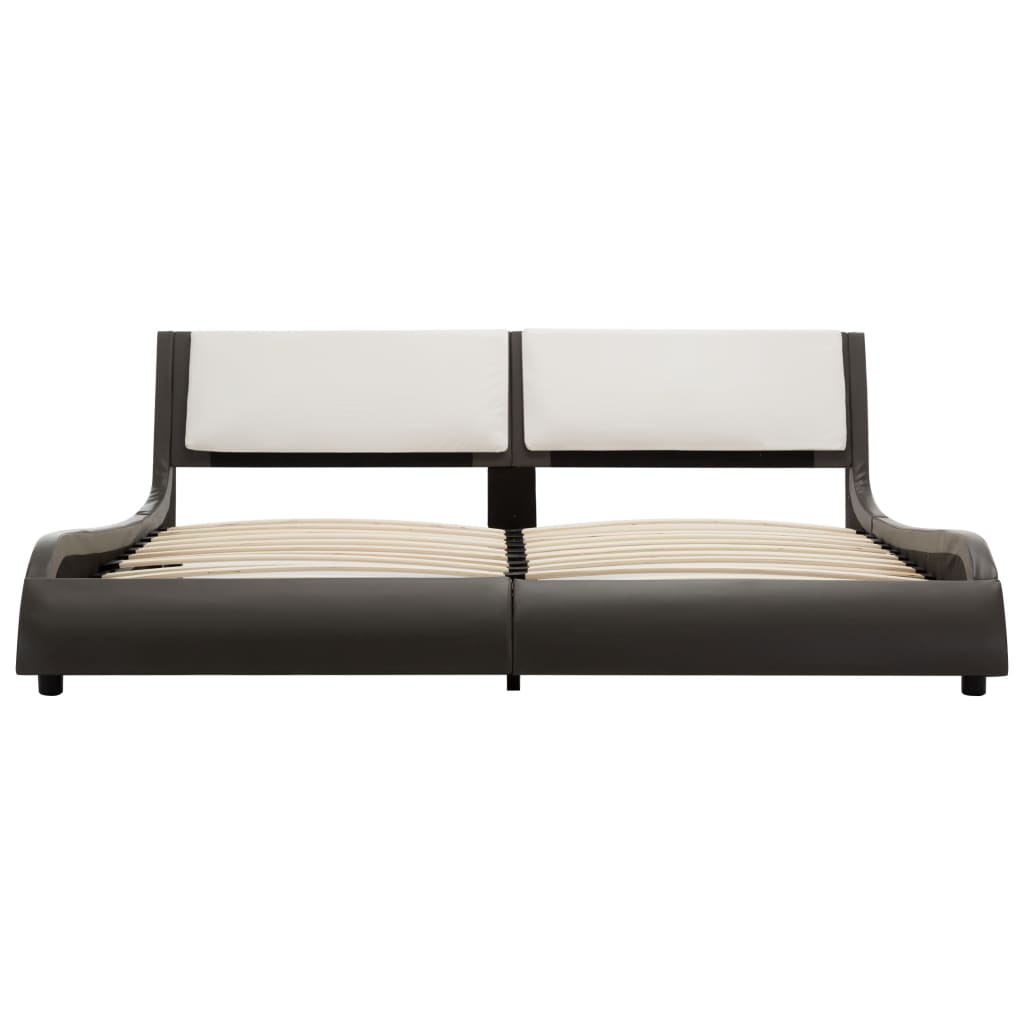 Bedframe met LED kunstleer grijs en wit 180x200 cm is nu te koop bij PeponiXL, paradijselijk wonen!