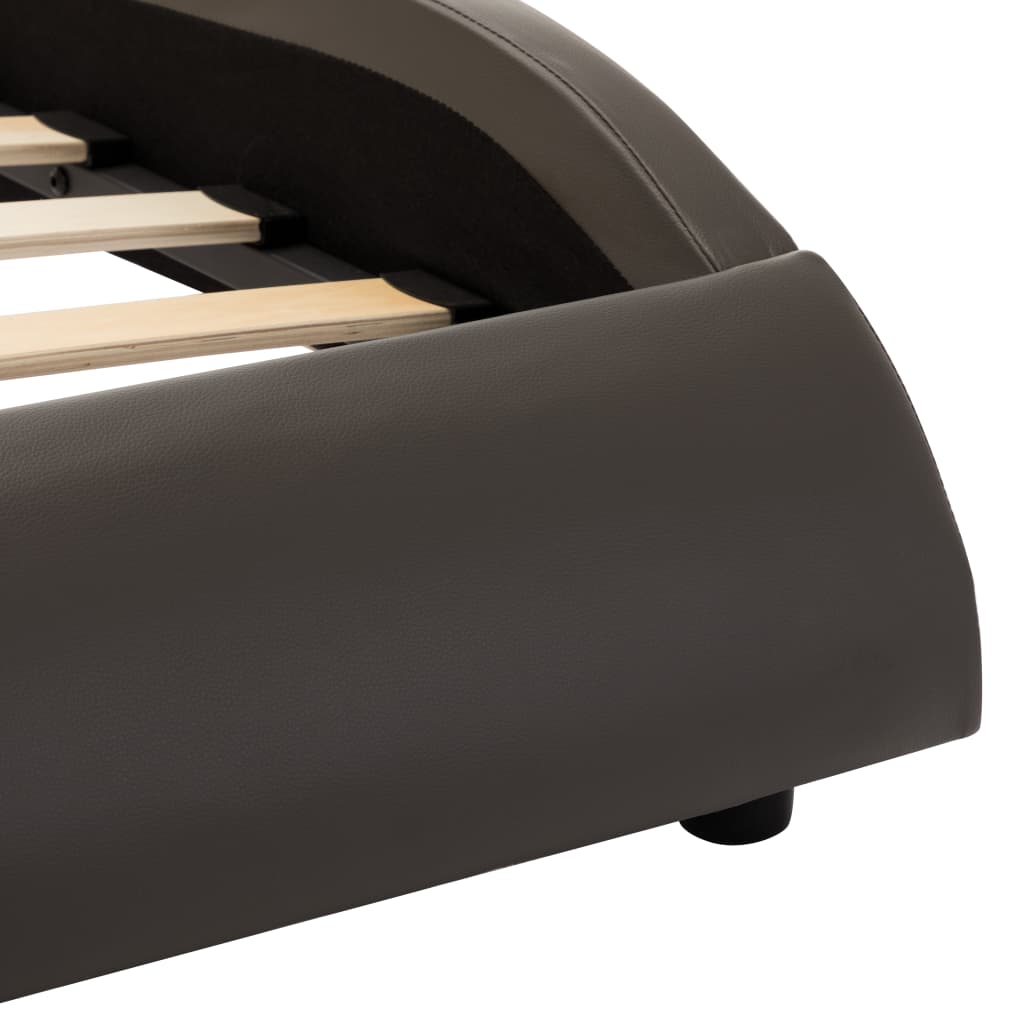 Bedframe met LED kunstleer grijs en wit 180x200 cm is nu te koop bij PeponiXL, paradijselijk wonen!