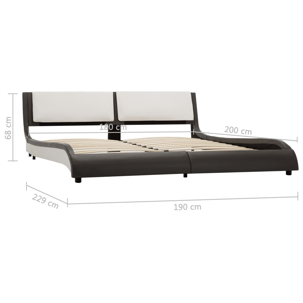 Bedframe met LED kunstleer grijs en wit 180x200 cm is nu te koop bij PeponiXL, paradijselijk wonen!