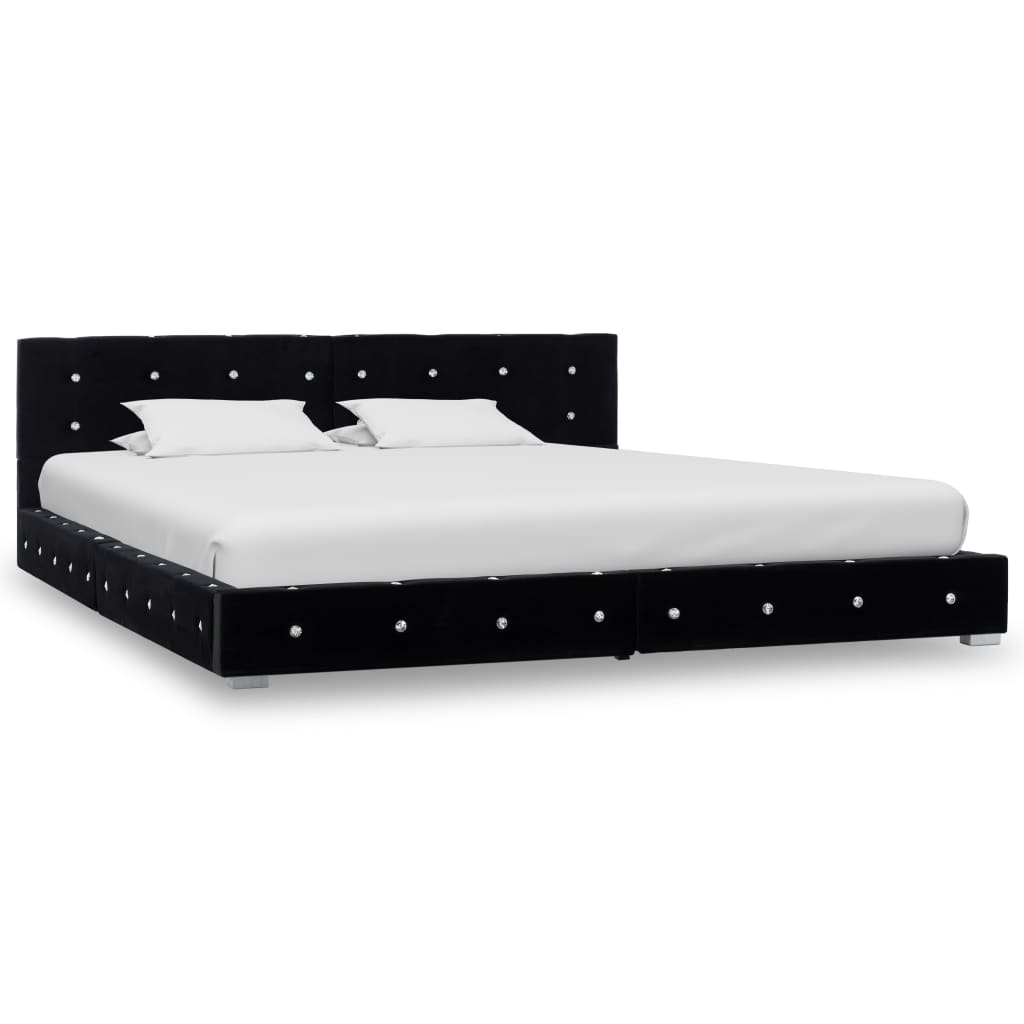 Bedframe fluweel zwart 160x200 cm is nu te koop bij PeponiXL, paradijselijk wonen!