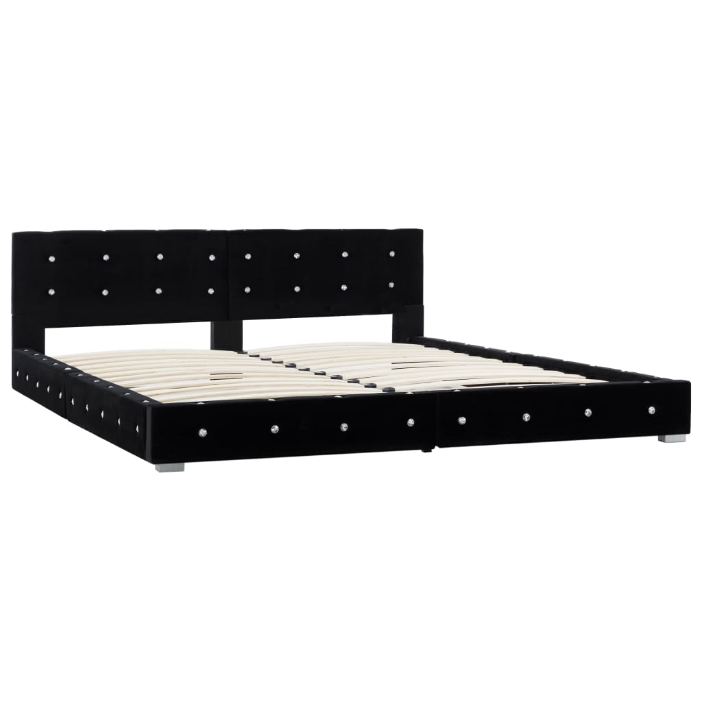 Bedframe fluweel zwart 160x200 cm is nu te koop bij PeponiXL, paradijselijk wonen!