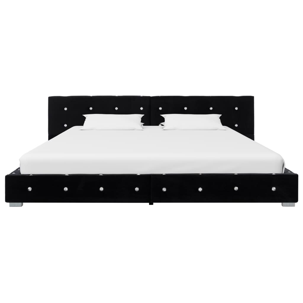 Bedframe fluweel zwart 160x200 cm is nu te koop bij PeponiXL, paradijselijk wonen!