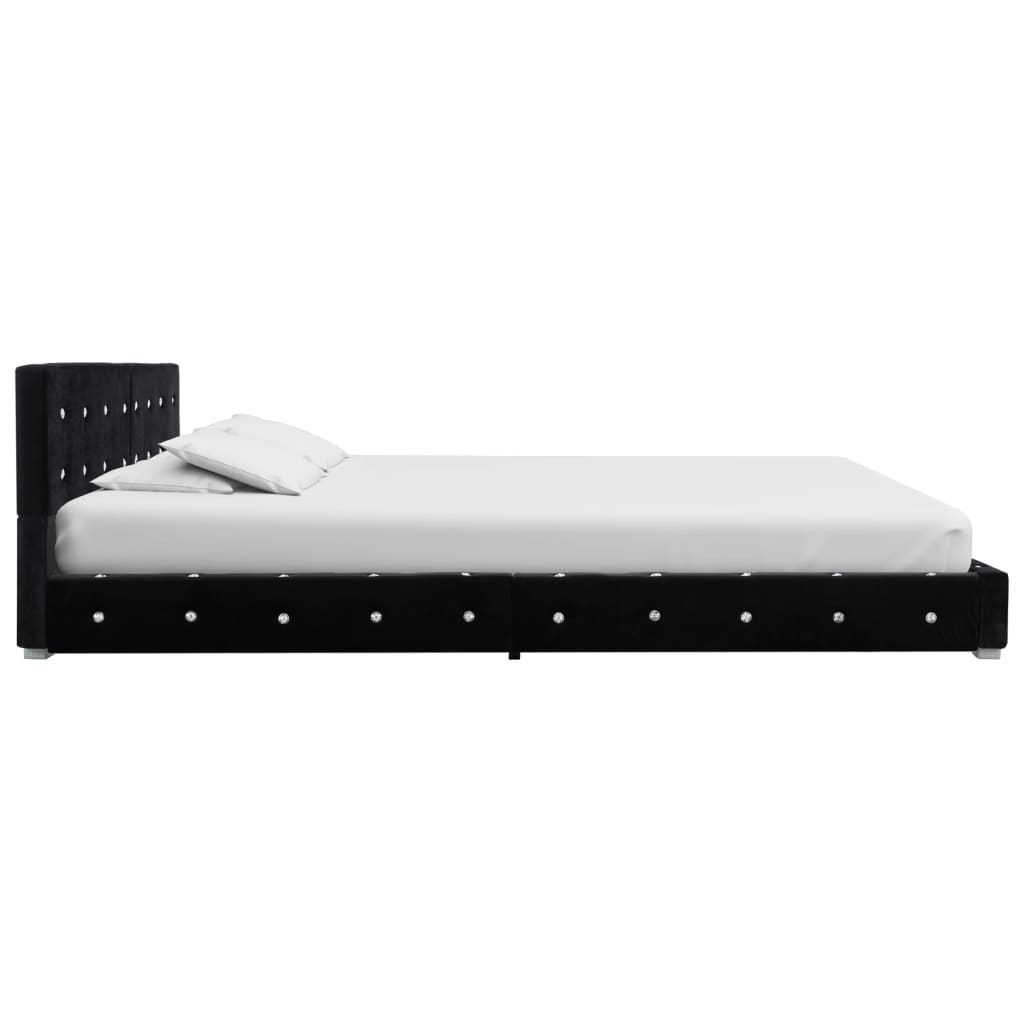 Bedframe fluweel zwart 160x200 cm is nu te koop bij PeponiXL, paradijselijk wonen!