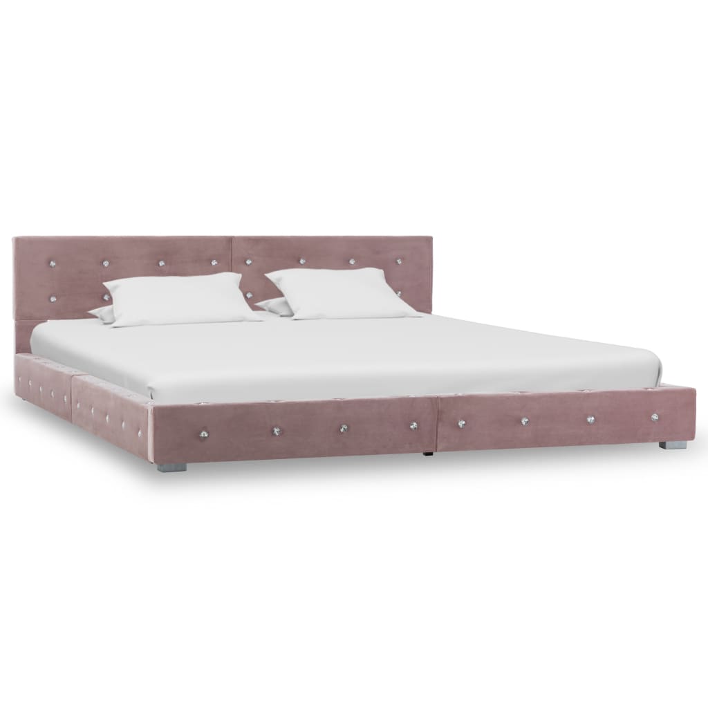 Bedframe fluweel roze 180x200 cm is nu te koop bij PeponiXL, paradijselijk wonen!