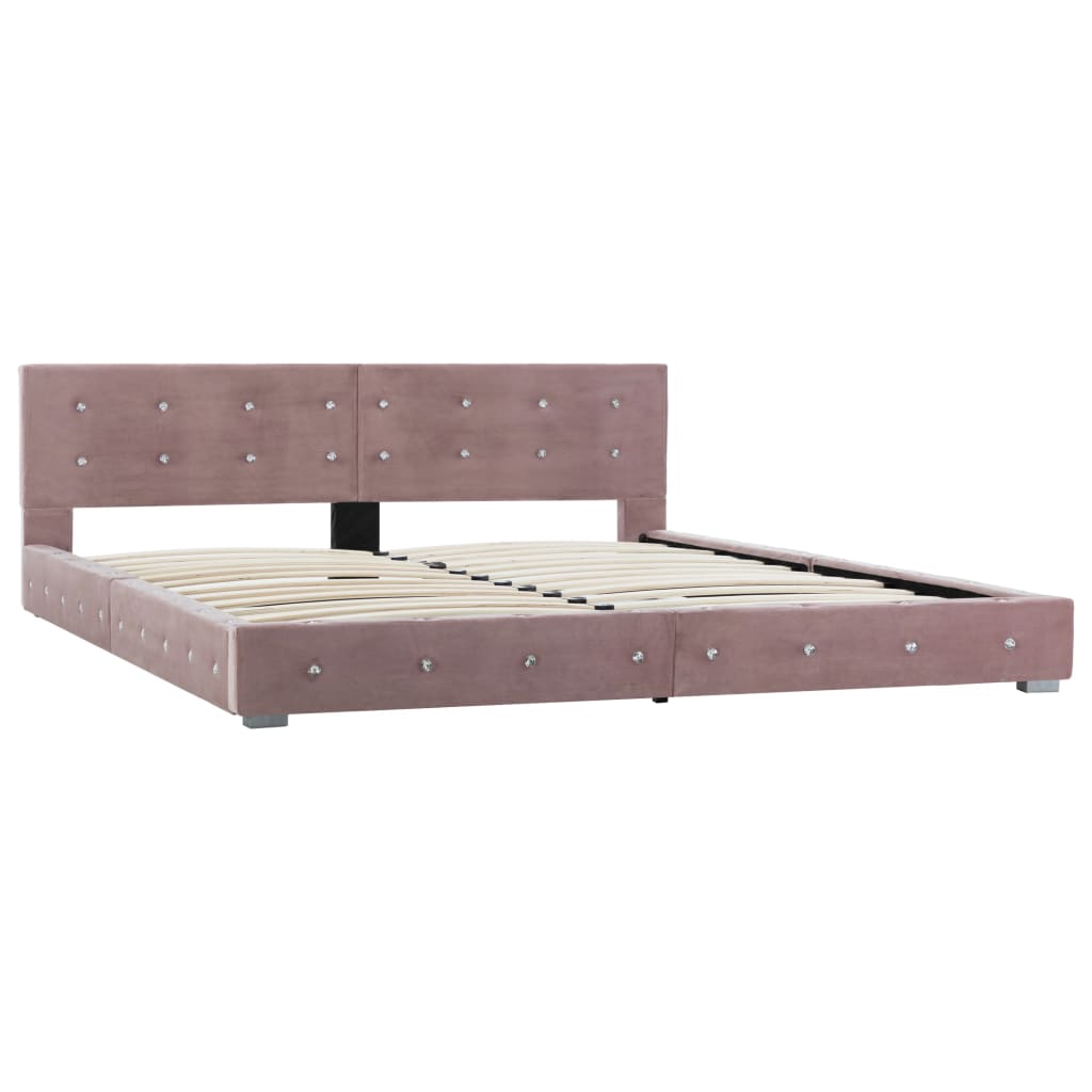 Bedframe fluweel roze 180x200 cm is nu te koop bij PeponiXL, paradijselijk wonen!