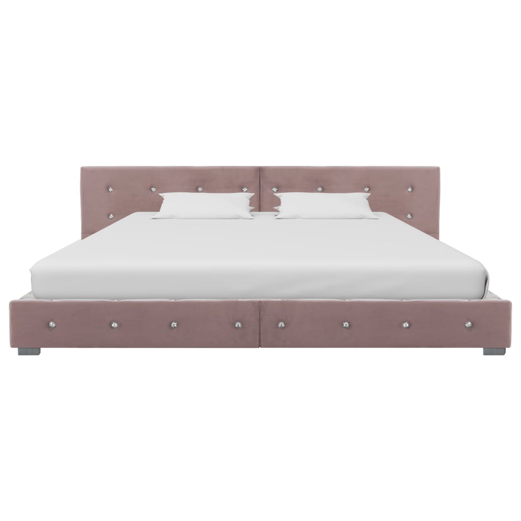 Bedframe fluweel roze 180x200 cm is nu te koop bij PeponiXL, paradijselijk wonen!