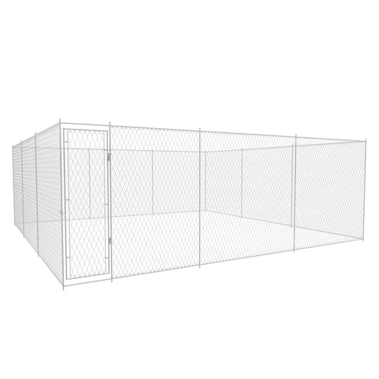 Hondenkennel voor buiten 570x570x185 cm gegalvaniseerd staal is nu te koop bij PeponiXL, paradijselijk wonen!