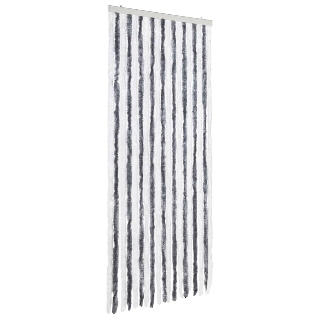 Vliegengordijn 56x185 cm chenille grijs en wit is nu te koop bij PeponiXL, paradijselijk wonen!