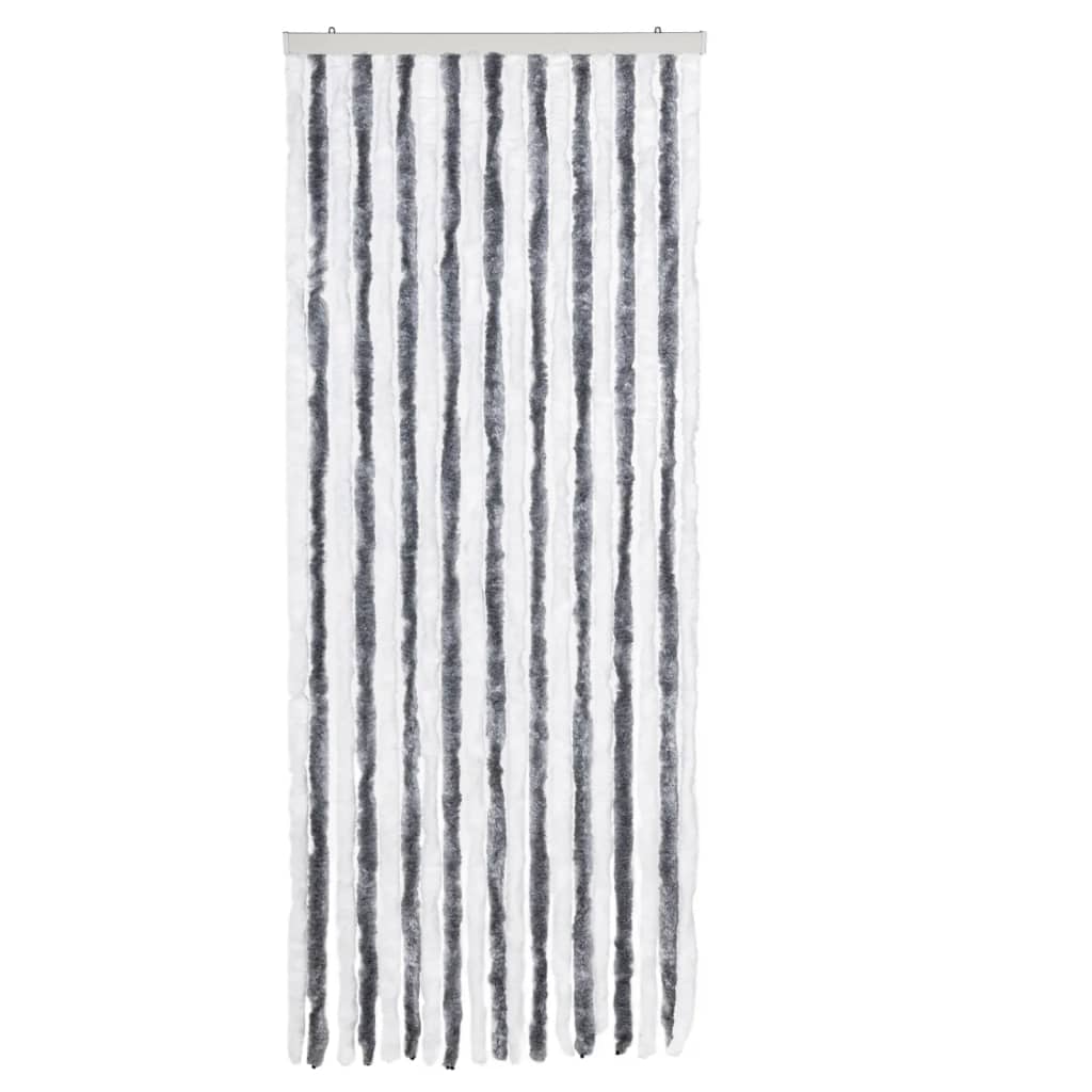Vliegengordijn 56x185 cm chenille grijs en wit is nu te koop bij PeponiXL, paradijselijk wonen!
