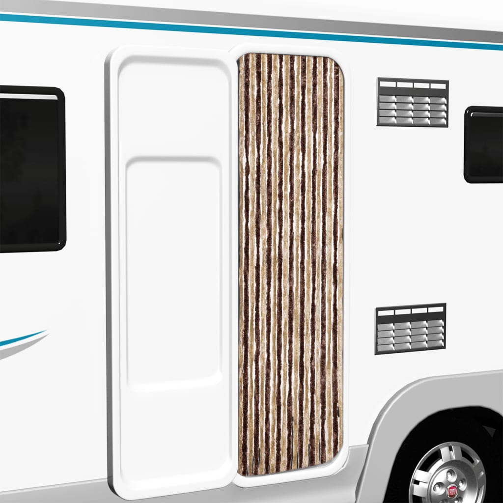 Vliegengordijn 56x185 cm chenille beige en lichtbruin is nu te koop bij PeponiXL, paradijselijk wonen!