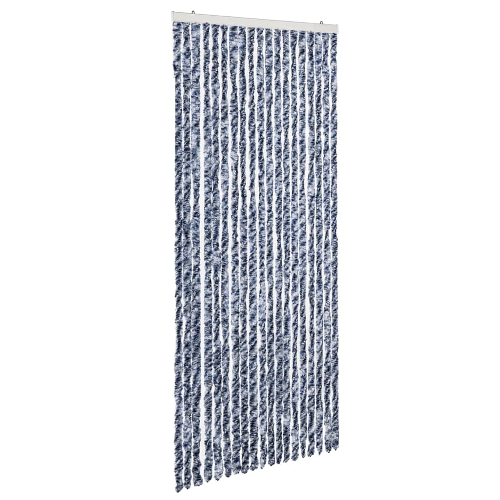 Vliegengordijn 56x185 cm chenille blauw, wit en zilver is nu te koop bij PeponiXL, paradijselijk wonen!