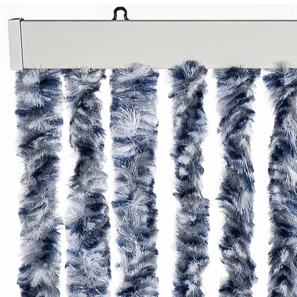 Vliegengordijn 56x185 cm chenille blauw, wit en zilver is nu te koop bij PeponiXL, paradijselijk wonen!
