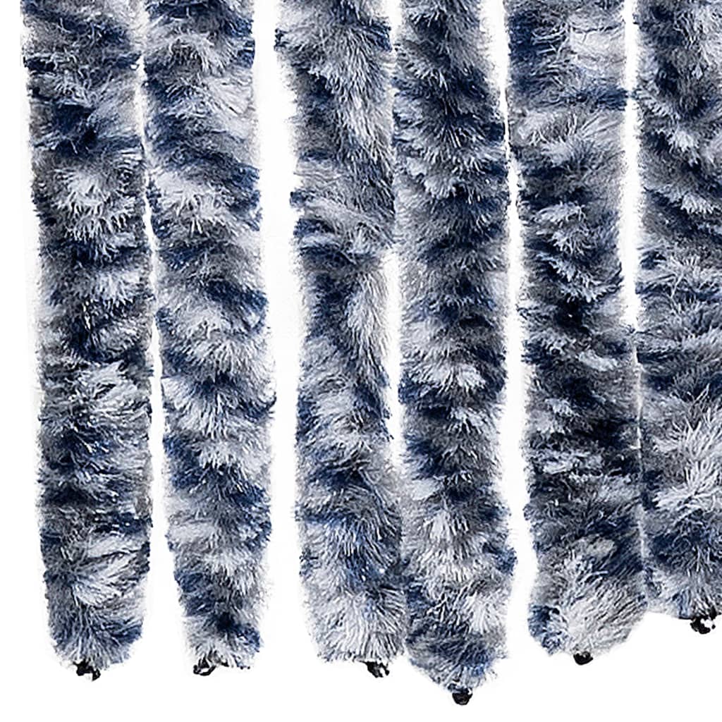 Vliegengordijn 56x185 cm chenille blauw, wit en zilver is nu te koop bij PeponiXL, paradijselijk wonen!